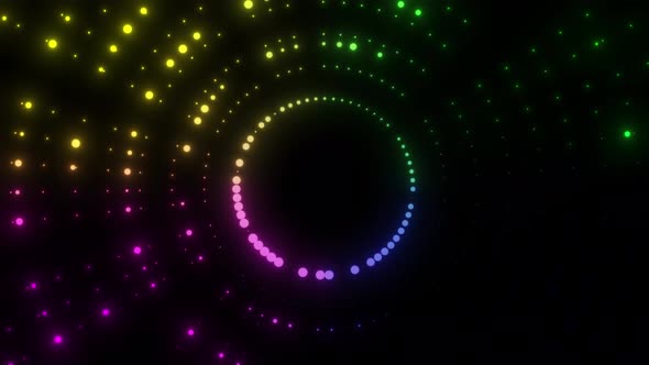 Vj Loop Circle Motion Background. Glowing Circle Particle Animation Like Disco Background Wall Disco alt