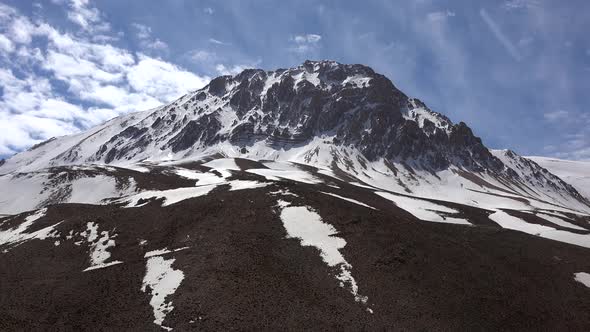Snowy Mountain Peak in Shape of a Curved Semicircle and Dome alt