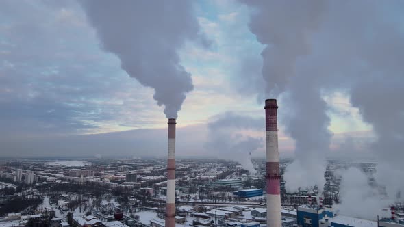 Factory Smokestack Emissions Climate Change and Global Warming alt