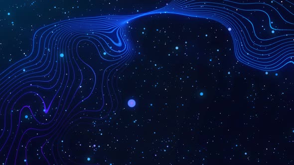 Motion Graphics Background Glowing Particle Animation Blue Liquid Line