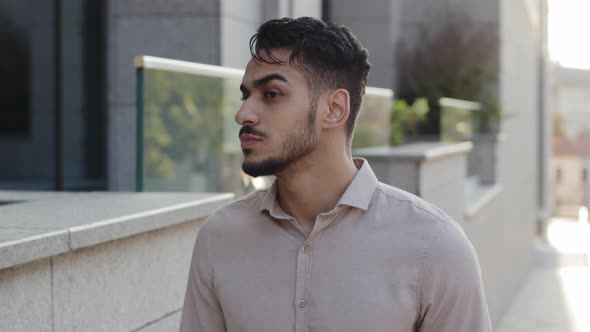 Closeup Successful Sad Serious Upset Business Man Bearded Guy Boss Leader Thinking About Problem alt