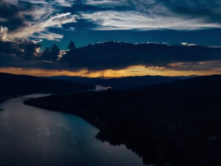 River Background Video Footage - Thick Clouds Of The Sky Reflections On A River alt