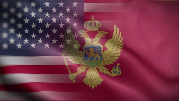 USA Montenegro Flag Loop Background 4K