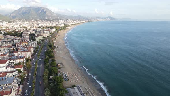 Alanya, Turkey - a Resort Town on the Seashore. Aerial View alt