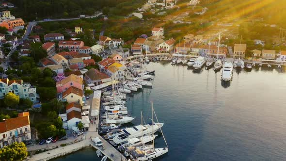 Drone Footage Of Fiskardo Marina Greece alt