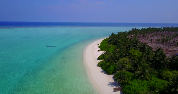 Tropical above abstract view of a sandy white paradise beach and blue ocean background in best quality alt