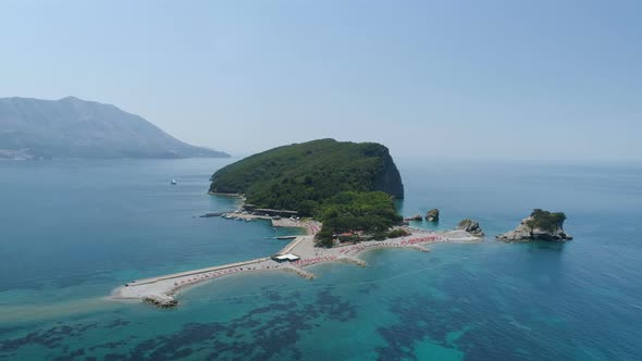 Aerial View of Saint Nicholas Island in Montenegro