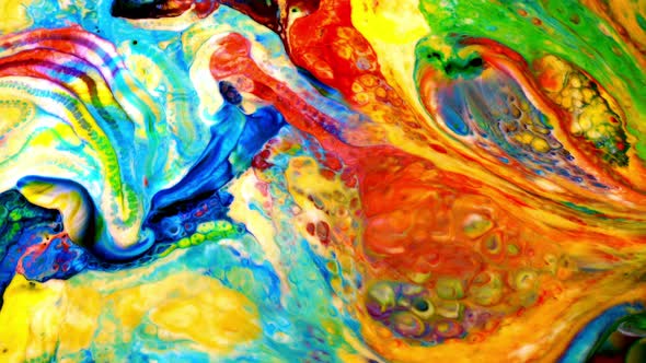 Abstract Colorful Ink Paint Spread Like Explotion