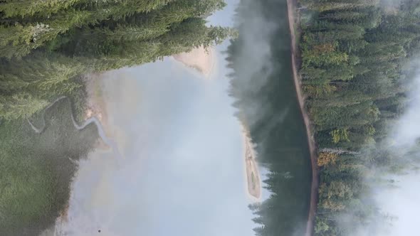 Vertical Video Mountain Lake Synevyr alt