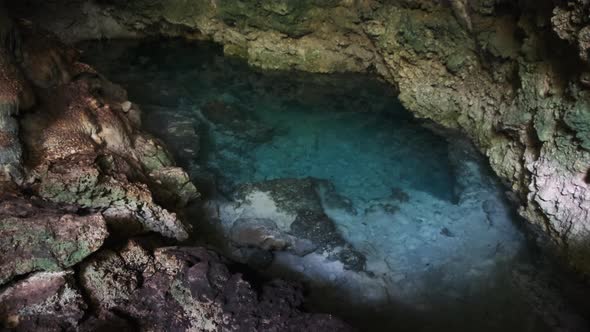 Cave with Fresh Water Underground River Cave Under the Cliffs Zanzibar Kuza Cave alt