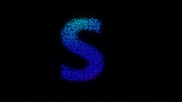S Letter Gradient With Particles