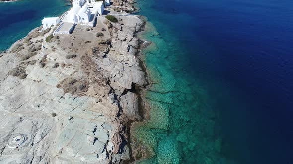 Monastery of Chrisopigi Faros on the island of Sifnos in the Cyclades in Greece alt