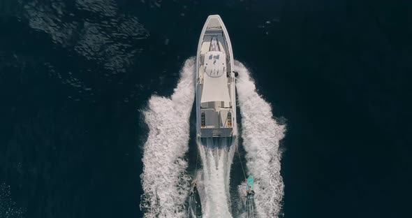 Aerial of Wakeboarding in South Pacific islands of Tonga 4 alt