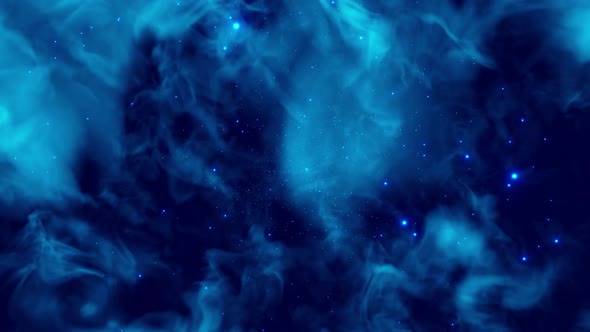 Seamless Loop of Reverse Flying Through Glowing Nebula and Stars