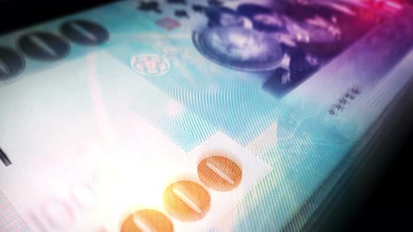 Taiwan Dollar money counting seamless loop alt
