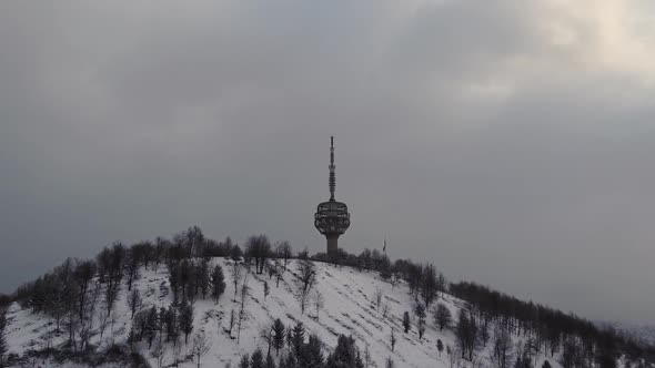 Aerial View Of The Tv Tower And The City Of Sarajevo alt