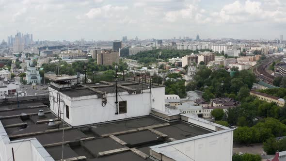 Roofs of Houses in Moscow Aerial