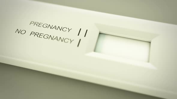 Medical animation of the negative passed pregnancy test. One line. Closeup. HD