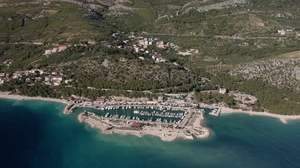 Bay with Yachts on the Coast of Croatia