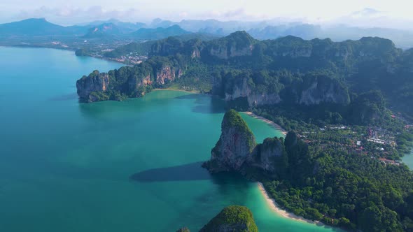Railay Beach Krabi Thailand Tropical Beach of Railay Krabi Panoramic View of Idyllic Railay Beach in alt