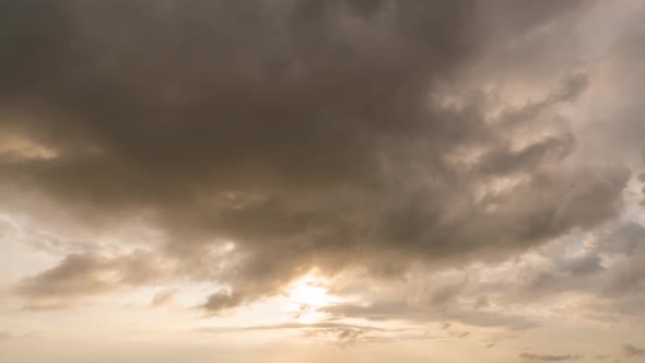 4K Timelapse of cloudy sky at sunset
