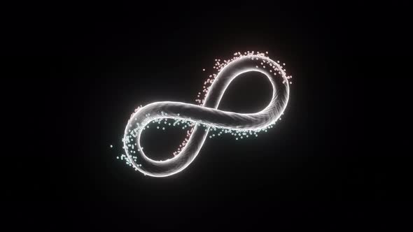 Colored infinity sign spinning isolated on black background, seamless ...