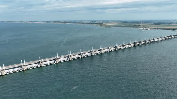 Storm Surge Barrier in Eastern Scheldt Protecting the Netherlands from the Sea alt