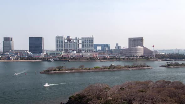 Timelapse Modern Tokyo City Koto District Behind River alt