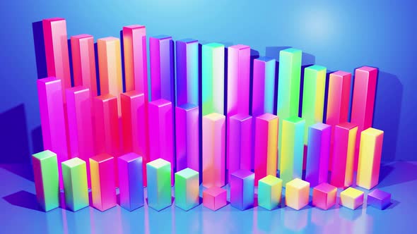 Abstract Infographics From Multicolored Columns in Rows Beautiful Background for Analytical alt