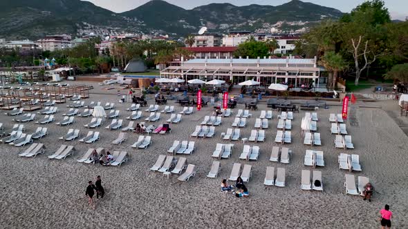 Bar by the sea aerial view 4 K Turkey Alanya alt
