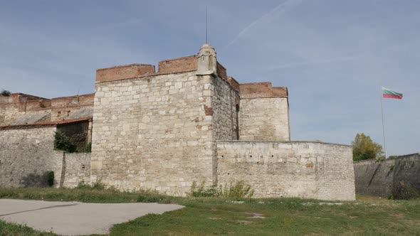 VIDIN, BULGARIA - OCTOBER 10, 2017 Walls and towers of Krepost Baba Vida fortress in  northwestern B