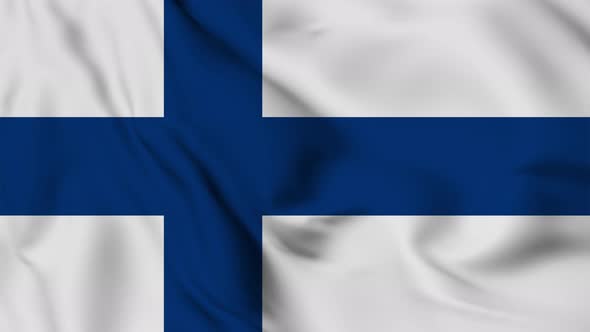 Finland flag seamless closeup waving animation
