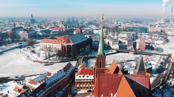 Aerial View of the Historic City Center Stary Rynek Square and Old Market Square in the City of alt