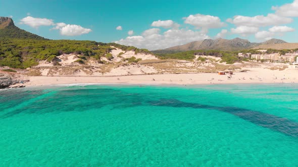 Beautiful sandy beach of Cala Mesquida, Mallorca, Spain alt
