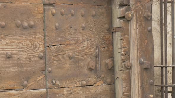 Close up of a wooden door