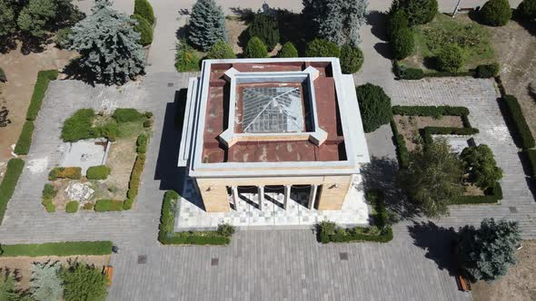 Aerial view of Joseph Stalin Museum in city Gori. Stalin's Homeland alt