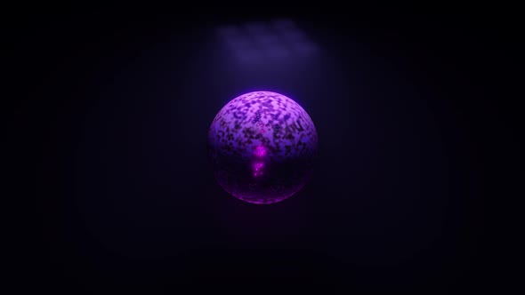 A 3D Illustration of  FHD 60FPS Purple Neon Sphere
