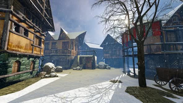 Medieval City In The Winter