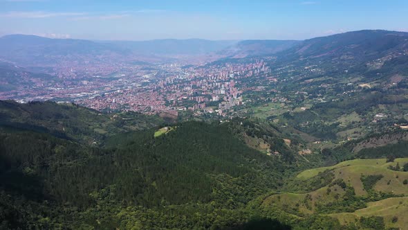 Contrast Between Rural and Urban Medellin Aerial View