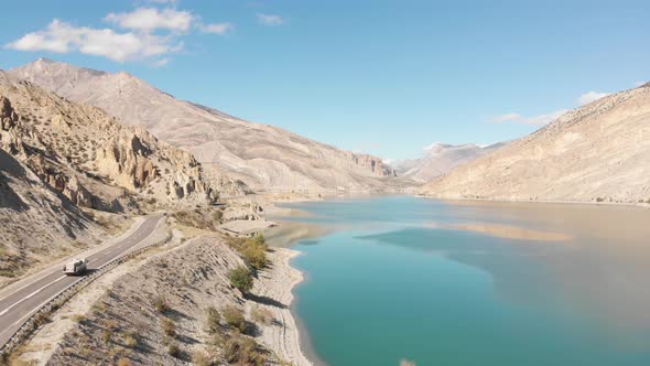 Truck Pass On Highway In Mountains (Dlog) alt