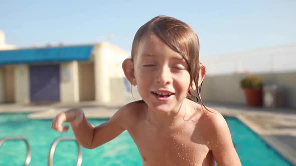 Young Boy At Pool