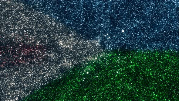 Djibouti Flag With Abstract Particles