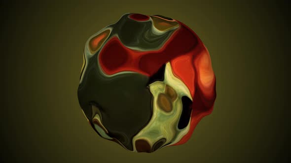 Liquid marble ball rotation on gradient background. A 95