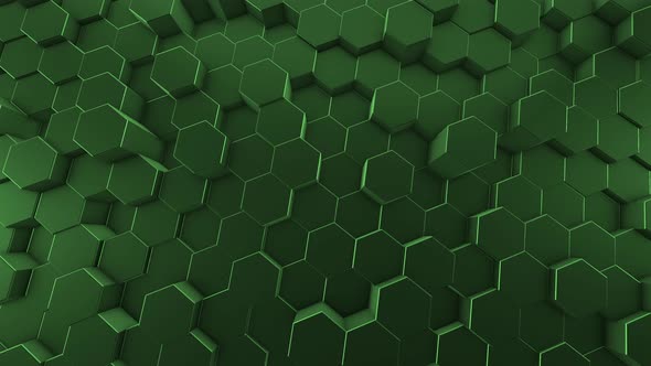 abstract green background with hexagons