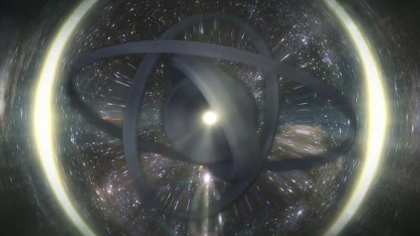 Abstract movement of a figure in space that distorts it alt