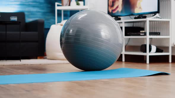 Close Up of Fitness Toning Ball Used to Exercise Posture alt