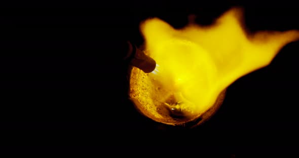 Welding torch is being used to melt jewellery in workshop 4k alt