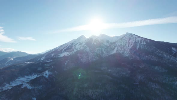 Winter Mountain Landscape The Rosa Khutor Alpine Resort Near Krasnaya Polyana Panoramic Background alt