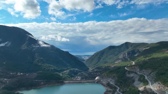 Big Dam Aerial View Turkey Alanya 4 K alt