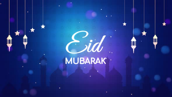 Ramadan Eid Mubarak Background with 3D Text alt